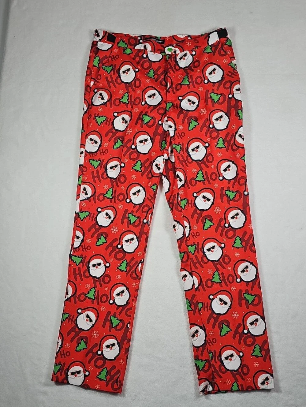 Suitmeister Mens Christmas Suit Set Large Red Santa Sunglasses Ho Ho Ho‎ 3-Piece